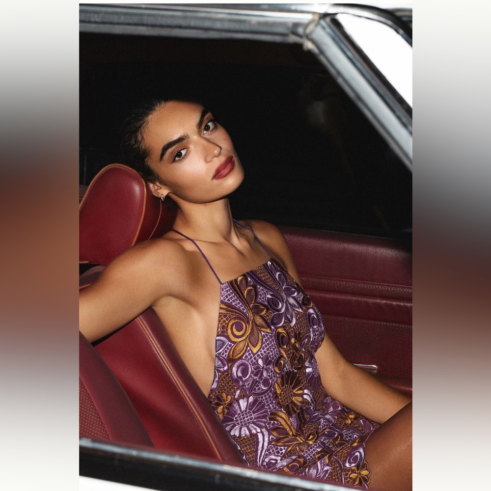 Free People Embroidered Mini Dress